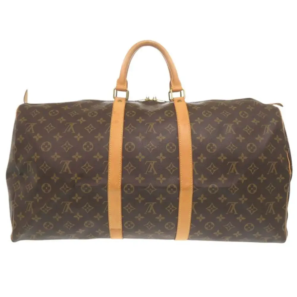 LOUIS VUITTON Brown Monogram Keepall 55 Boston Bag